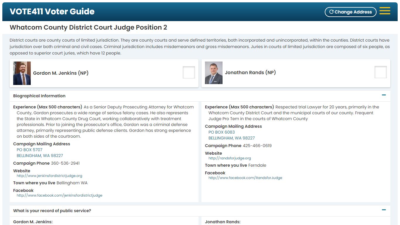 Whatcom County District Court Judge Position 2 — vote411 Voter Guide